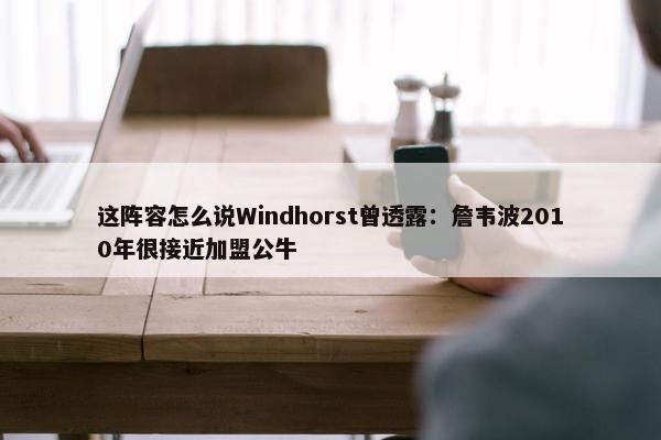 这阵容怎么说Windhorst曾透露：詹韦波2010年很接近加盟公牛