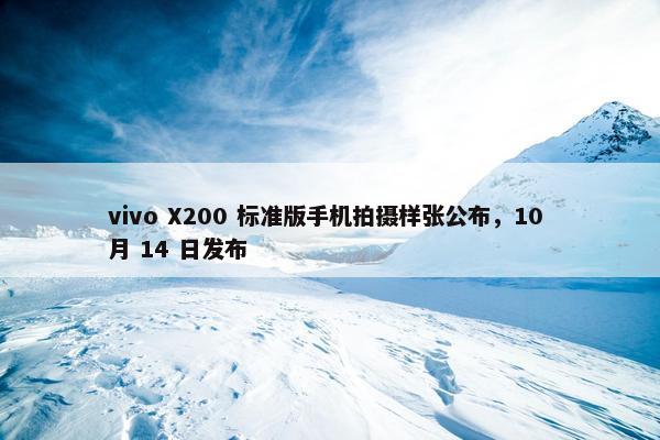 vivo X200 标准版手机拍摄样张公布，10 月 14 日发布