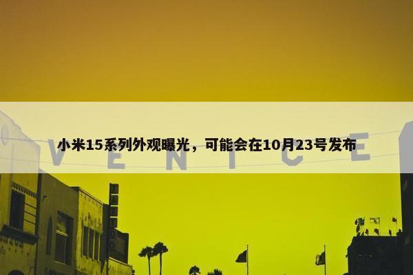 小米15系列外观曝光，可能会在10月23号发布