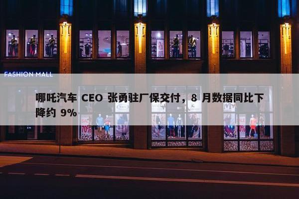 哪吒汽车 CEO 张勇驻厂保交付，8 月数据同比下降约 9%