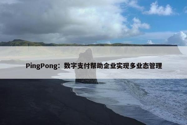 PingPong：数字支付帮助企业实现多业态管理