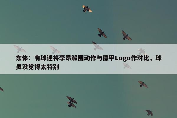 东体：有球迷将李昂解围动作与德甲Logo作对比，球员没觉得太特别