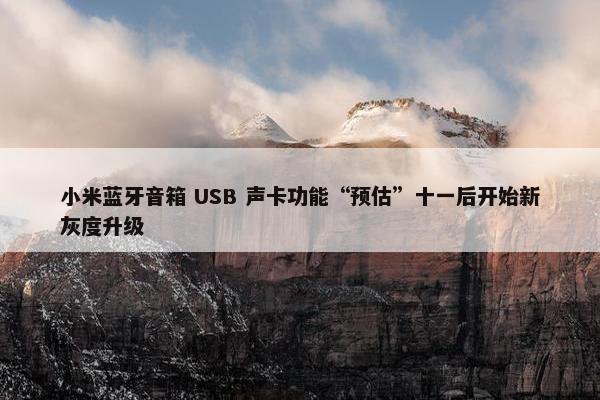 小米蓝牙音箱 USB 声卡功能“预估”十一后开始新灰度升级