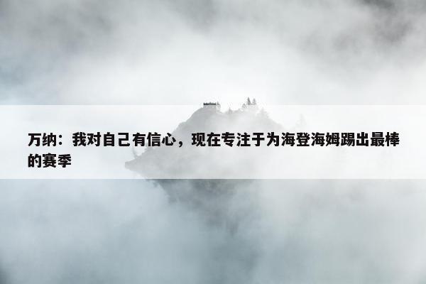 万纳：我对自己有信心，现在专注于为海登海姆踢出最棒的赛季