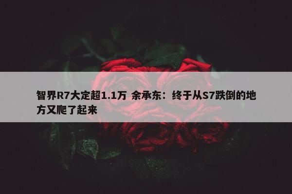 智界R7大定超1.1万 余承东：终于从S7跌倒的地方又爬了起来