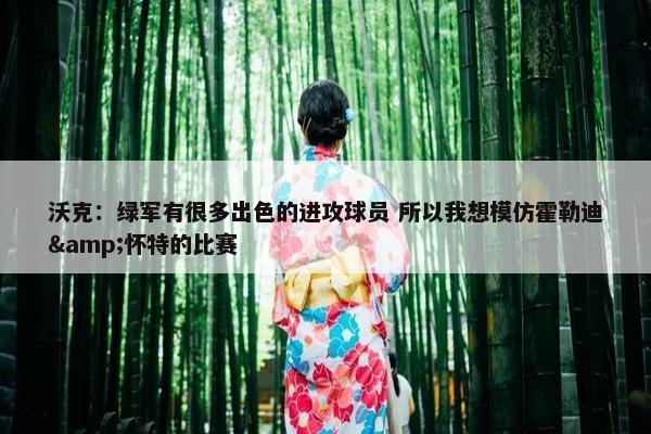 沃克：绿军有很多出色的进攻球员 所以我想模仿霍勒迪&怀特的比赛