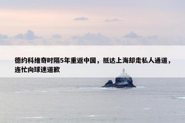 德约科维奇时隔5年重返中国，抵达上海却走私人通道，连忙向球迷道歉