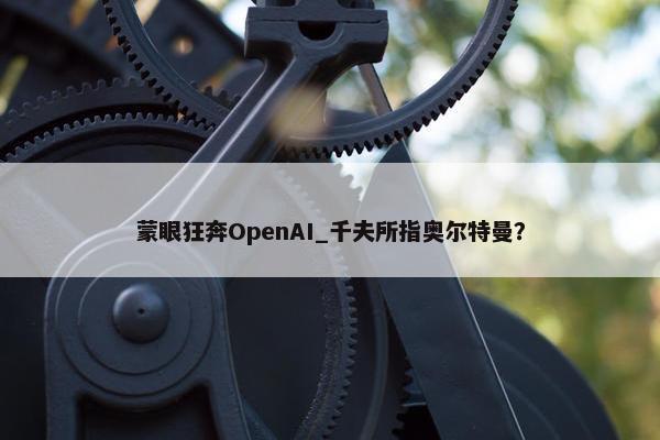 蒙眼狂奔OpenAI_千夫所指奥尔特曼？