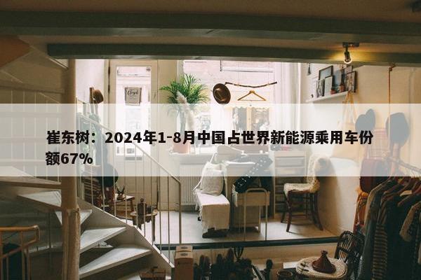 崔东树：2024年1-8月中国占世界新能源乘用车份额67%