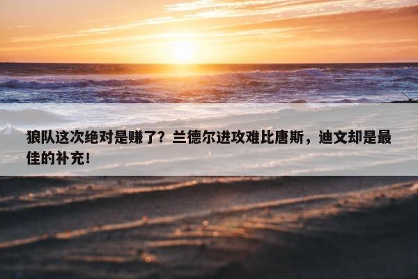 狼队这次绝对是赚了？兰德尔进攻难比唐斯，迪文却是最佳的补充！