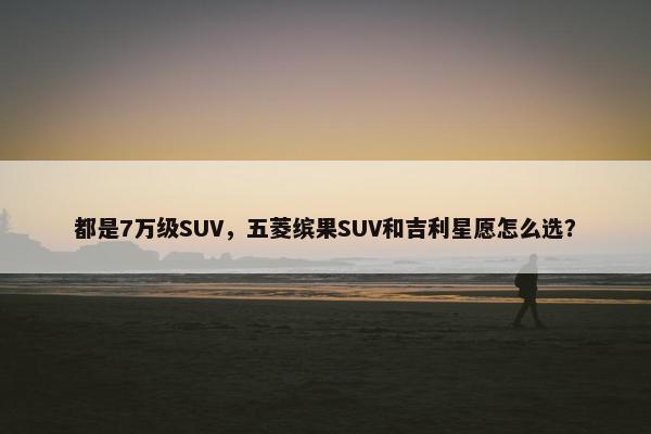 都是7万级SUV，五菱缤果SUV和吉利星愿怎么选？