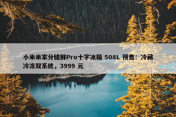 小米米家分储鲜Pro十字冰箱 508L 预售：冷藏冷冻双系统，3999 元