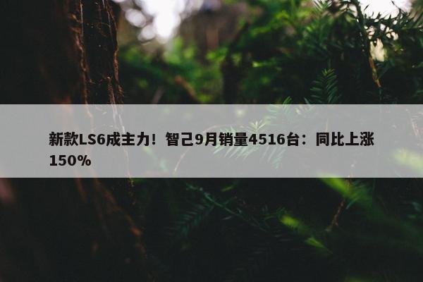 新款LS6成主力！智己9月销量4516台：同比上涨150%