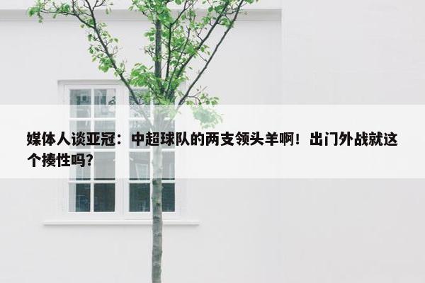 媒体人谈亚冠：中超球队的两支领头羊啊！出门外战就这个揍性吗？