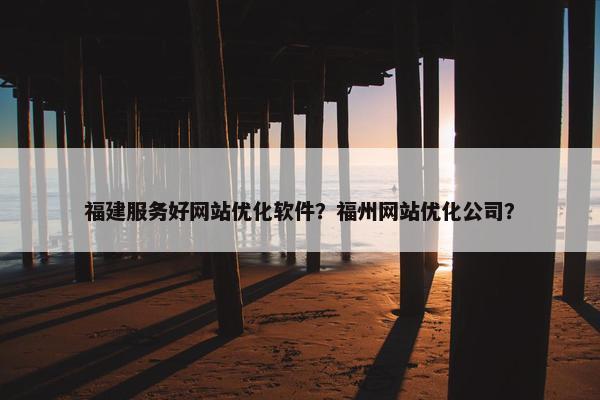 福建服务好网站优化软件？福州网站优化公司？