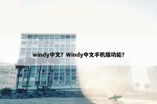 windy中文？Windy中文手机版功能？