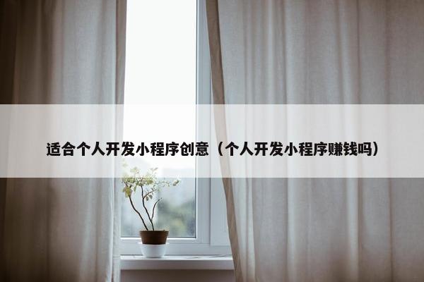 适合个人开发小程序创意（个人开发小程序赚钱吗）