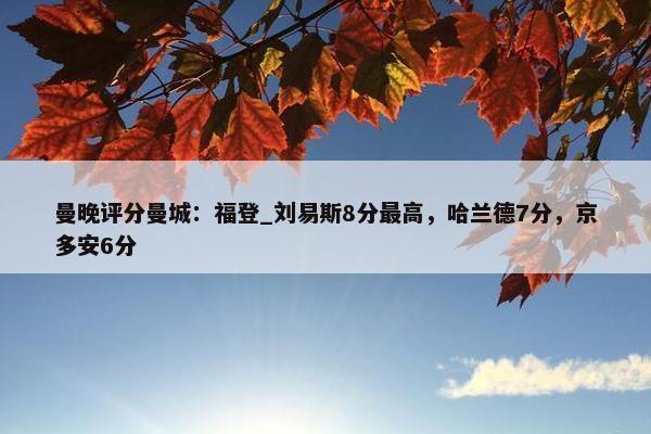 曼晚评分曼城：福登_刘易斯8分最高，哈兰德7分，京多安6分