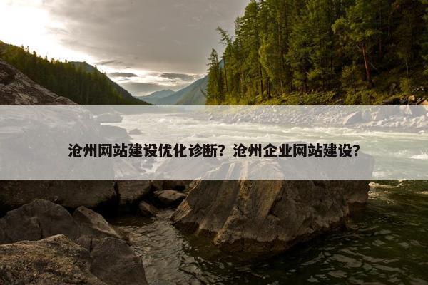 沧州网站建设优化诊断？沧州企业网站建设？