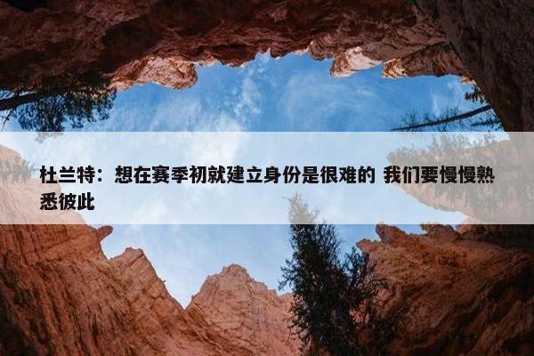 杜兰特：想在赛季初就建立身份是很难的 我们要慢慢熟悉彼此