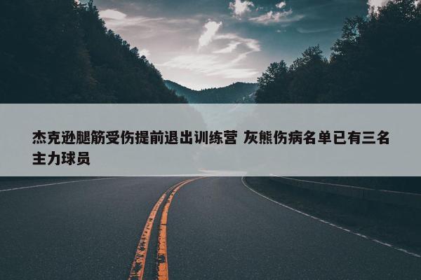 杰克逊腿筋受伤提前退出训练营 灰熊伤病名单已有三名主力球员