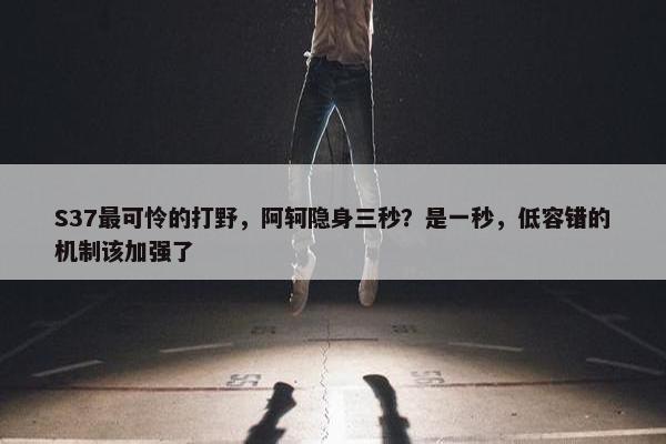 S37最可怜的打野，阿轲隐身三秒？是一秒，低容错的机制该加强了