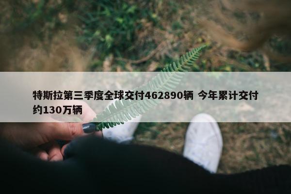 特斯拉第三季度全球交付462890辆 今年累计交付约130万辆