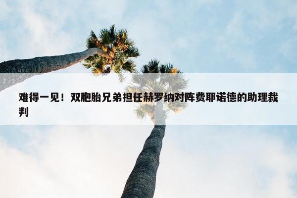 难得一见！双胞胎兄弟担任赫罗纳对阵费耶诺德的助理裁判