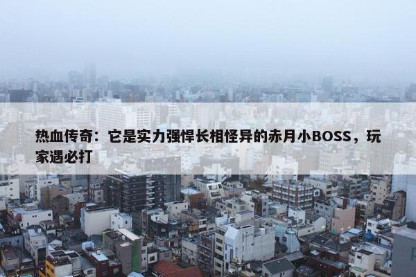 热血传奇：它是实力强悍长相怪异的赤月小BOSS，玩家遇必打