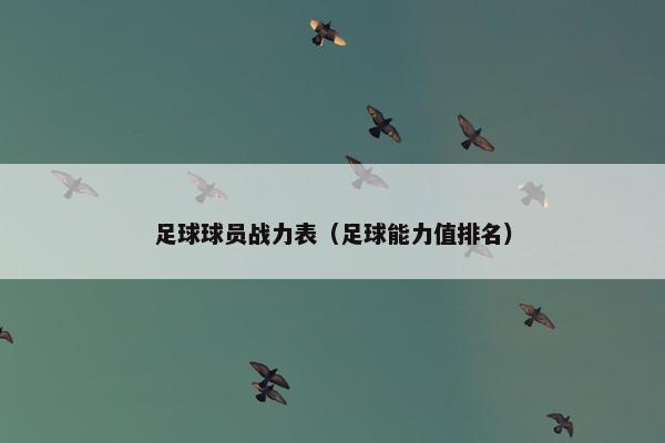 足球球员战力表（足球能力值排名）