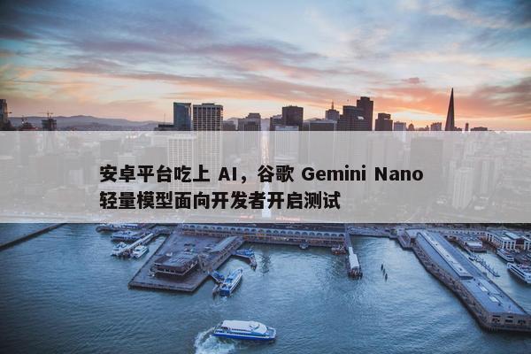 安卓平台吃上 AI，谷歌 Gemini Nano 轻量模型面向开发者开启测试