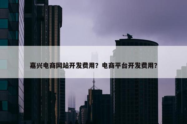 嘉兴电商网站开发费用？电商平台开发费用？