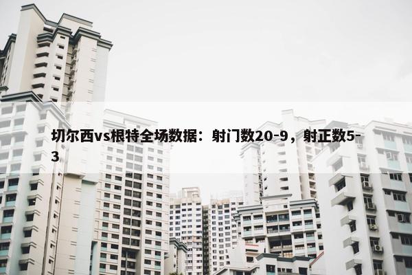 切尔西vs根特全场数据：射门数20-9，射正数5-3