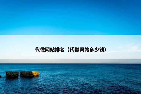 代做网站排名（代做网站多少钱）