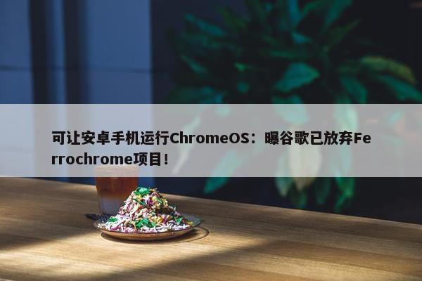 可让安卓手机运行ChromeOS：曝谷歌已放弃Ferrochrome项目！