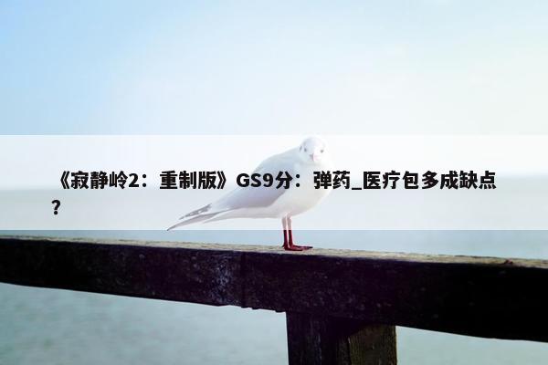 《寂静岭2：重制版》GS9分：弹药_医疗包多成缺点？