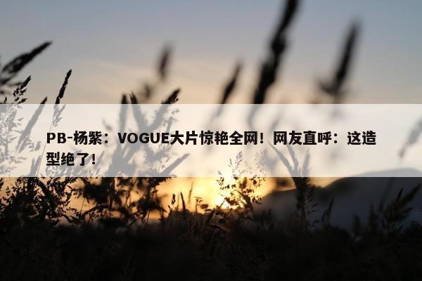 PB-杨紫：VOGUE大片惊艳全网！网友直呼：这造型绝了！