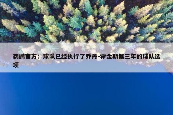 鹈鹕官方：球队已经执行了乔丹-霍金斯第三年的球队选项