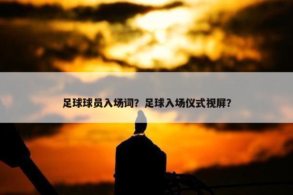 足球球员入场词？足球入场仪式视屏？