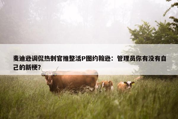 麦迪逊调侃热刺官推整活P图约翰逊：管理员你有没有自己的新梗？