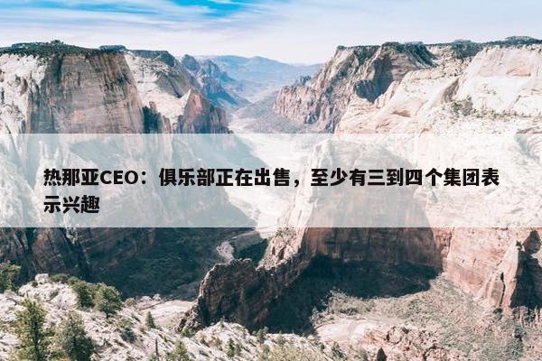 热那亚CEO：俱乐部正在出售，至少有三到四个集团表示兴趣