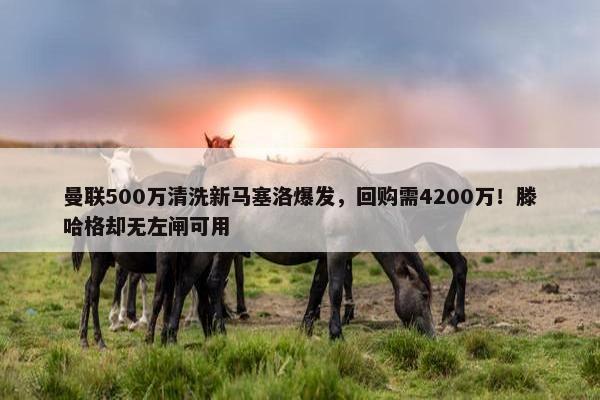 曼联500万清洗新马塞洛爆发，回购需4200万！滕哈格却无左闸可用