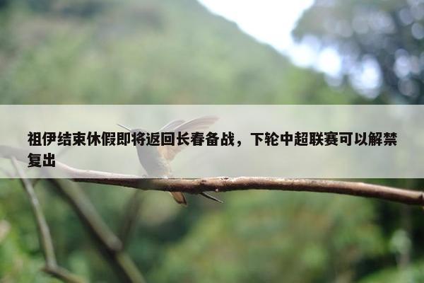 祖伊结束休假即将返回长春备战，下轮中超联赛可以解禁复出