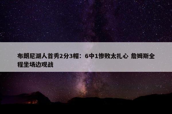 布朗尼湖人首秀2分3帽：6中1惨败太扎心 詹姆斯全程坐场边观战