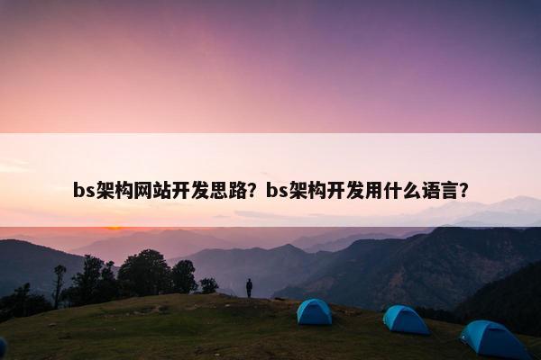 bs架构网站开发思路？bs架构开发用什么语言？