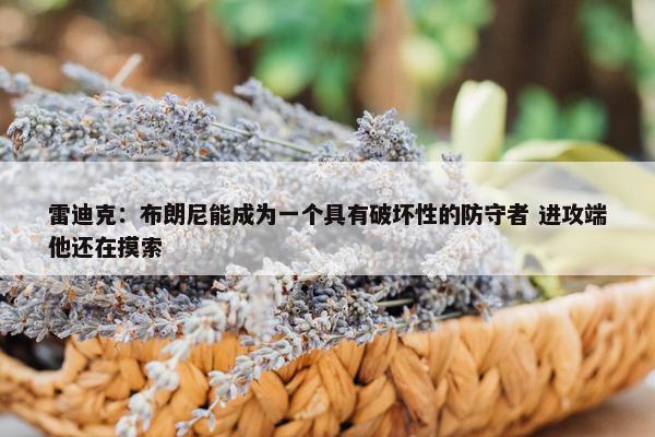 雷迪克：布朗尼能成为一个具有破坏性的防守者 进攻端他还在摸索