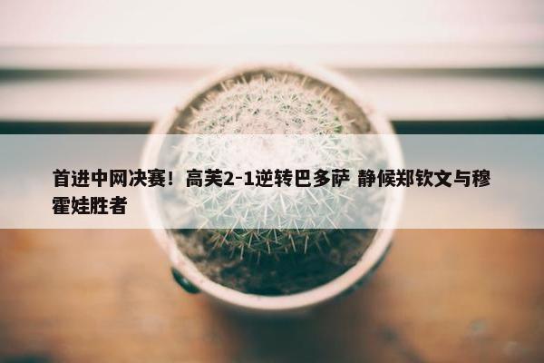 首进中网决赛！高芙2-1逆转巴多萨 静候郑钦文与穆霍娃胜者