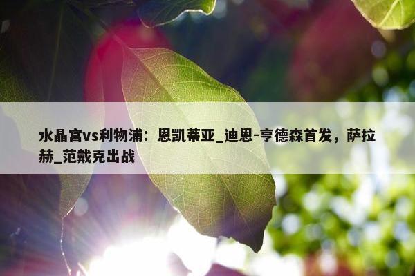 水晶宫vs利物浦：恩凯蒂亚_迪恩-亨德森首发，萨拉赫_范戴克出战