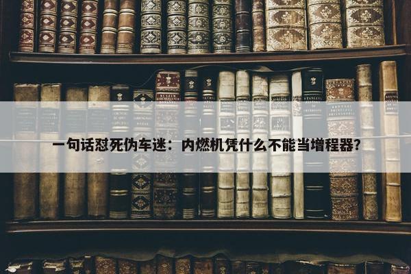 一句话怼死伪车迷：内燃机凭什么不能当增程器？