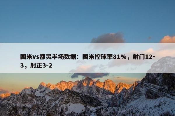 国米vs都灵半场数据：国米控球率81%，射门12-3，射正3-2